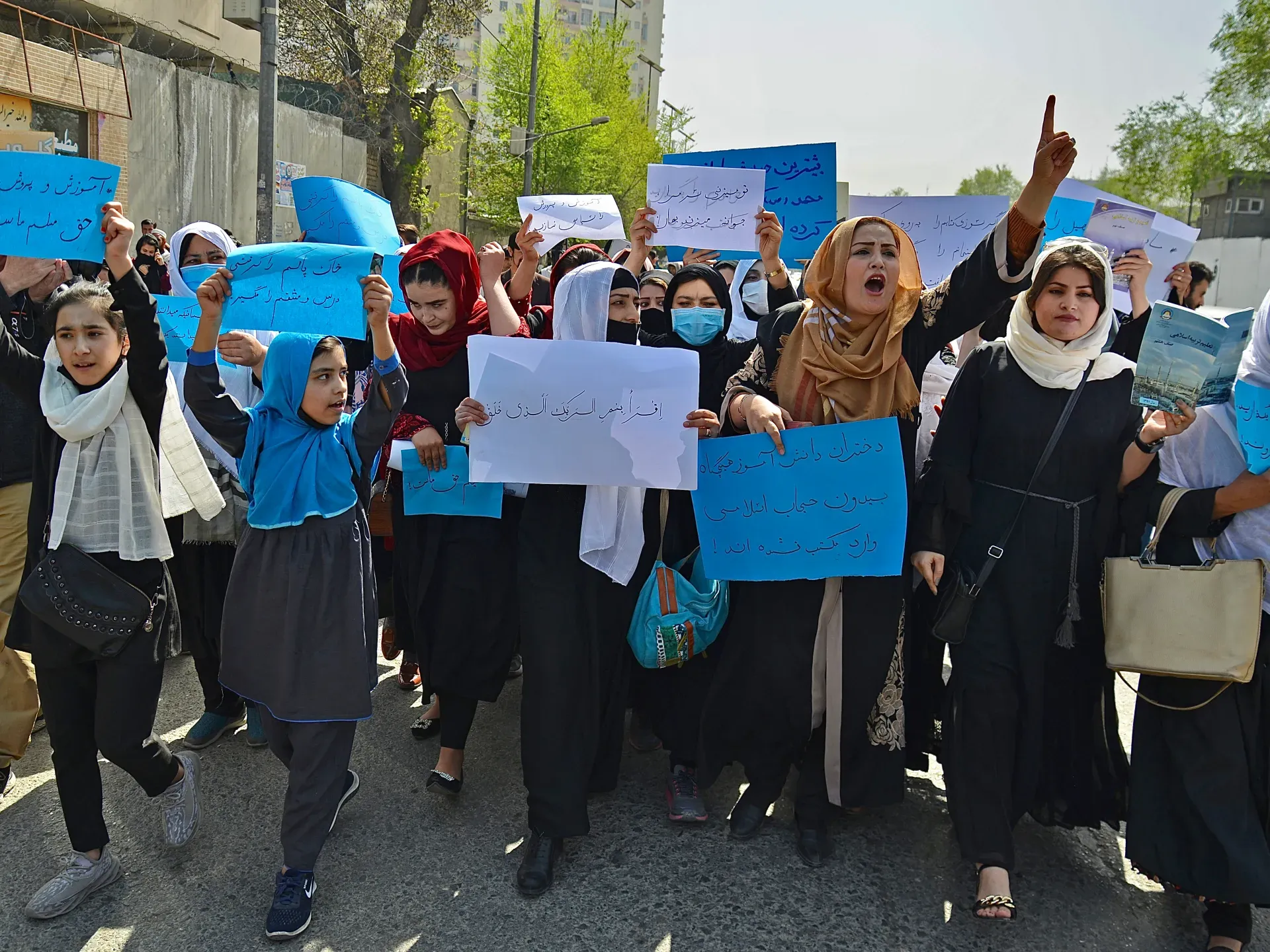 Afghan Girls Protesting School Bans