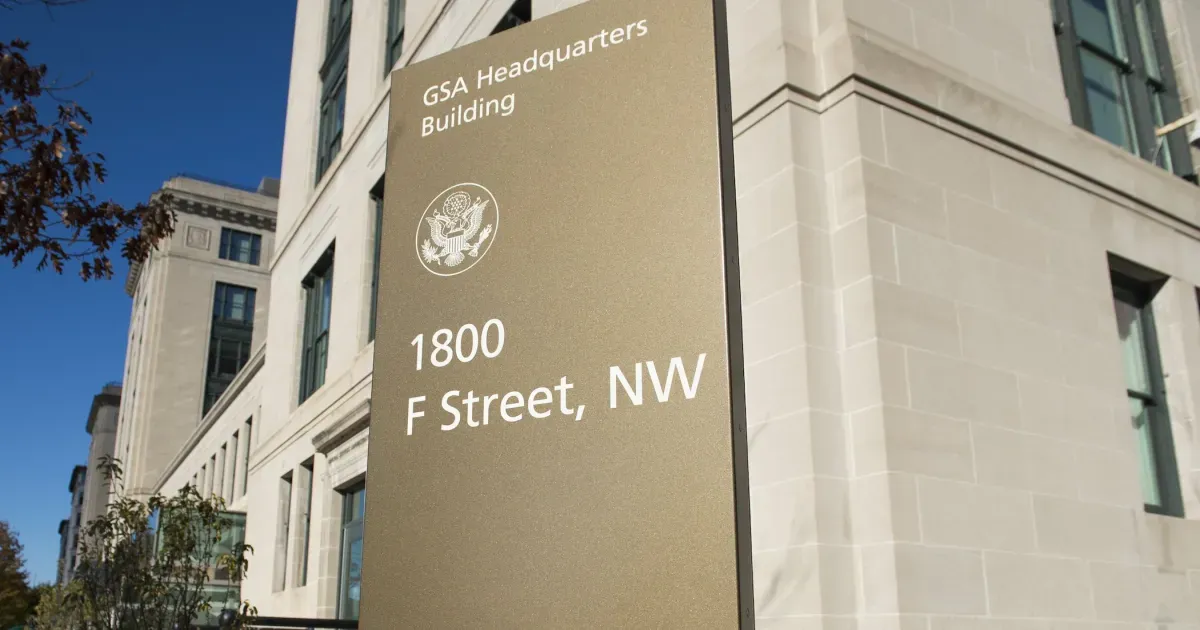 Exterior view of the General Services Administration headquarters building.