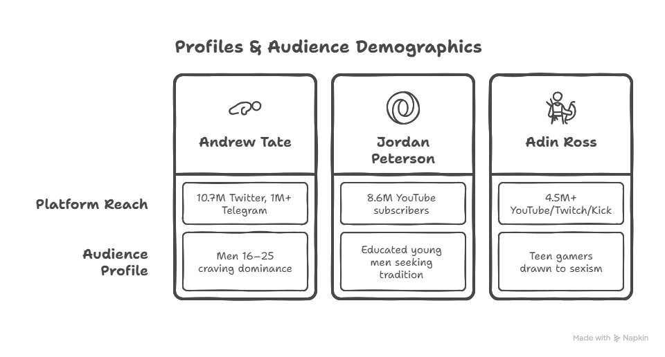 Infographic comparing the online influence
