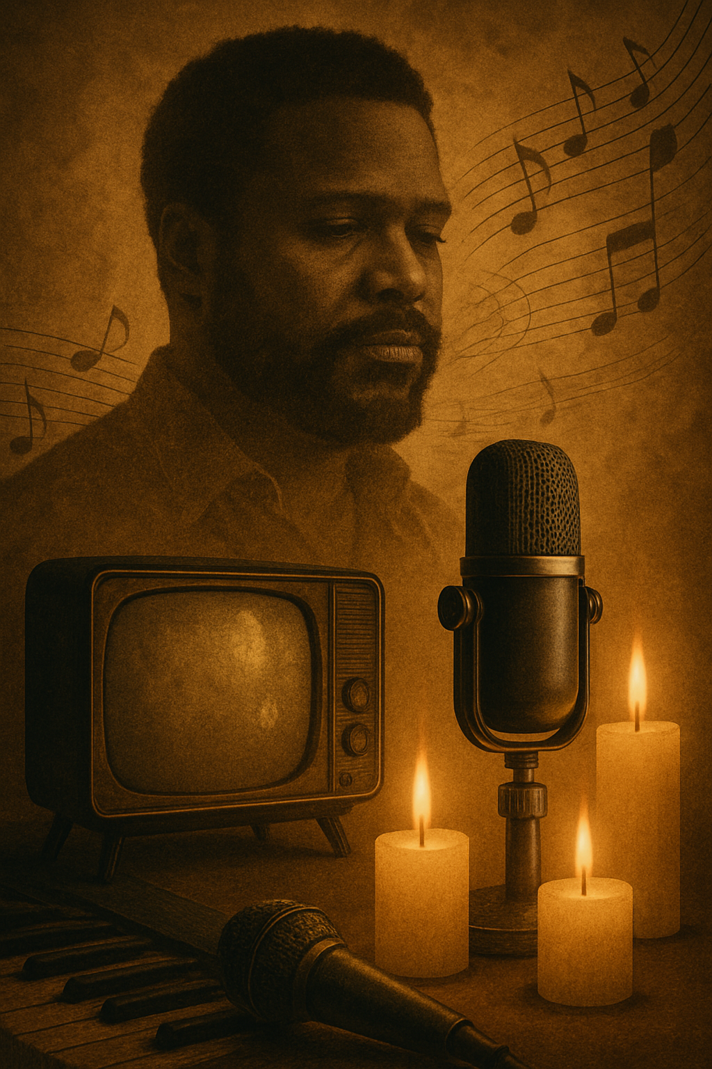 “Artistic collage symbolizing Malcolm-Jamal Warner’s creative legacy across media