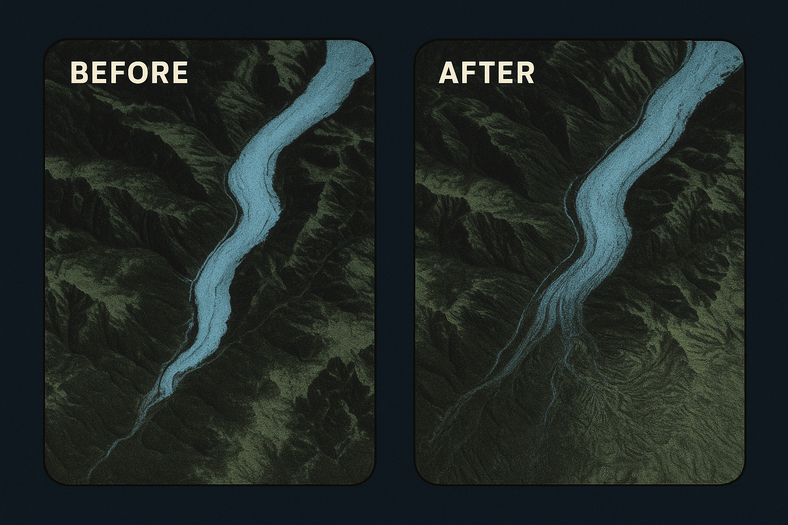 Earth Surface Monitoring Visualization (Before & After)