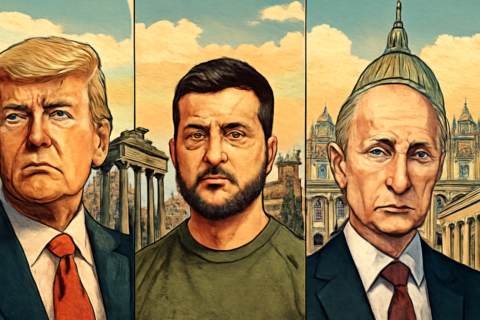Trump proposes a meeting between Putin and Zelenskyy, potentially hosted in Rome