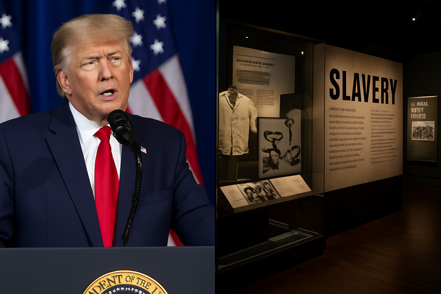 President Trump questions whether the Smithsonian overemphasizes painful history, suggesting a federal review