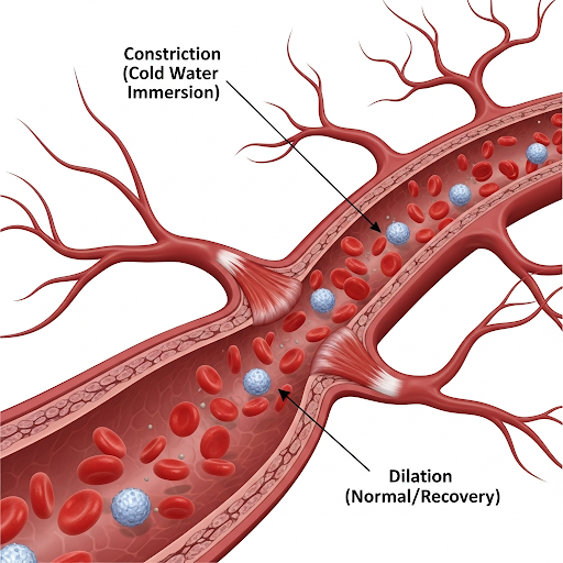 how blood vessels constrict and dilate to aid recovery.