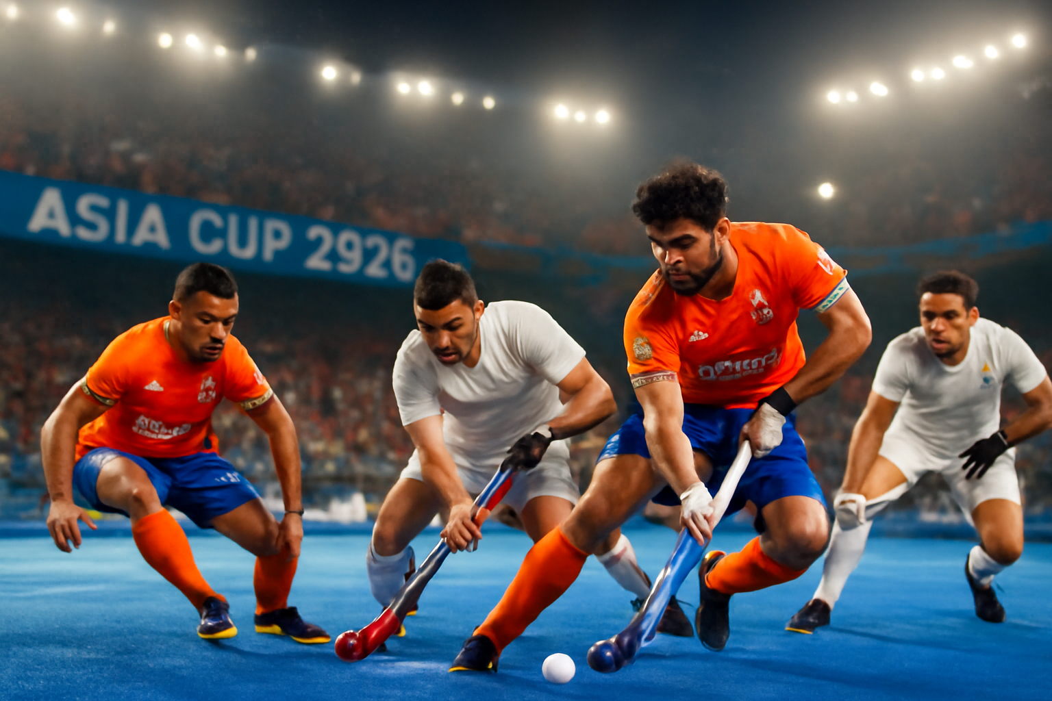 Pivotal play: Indian forwards attack during a tense fixture