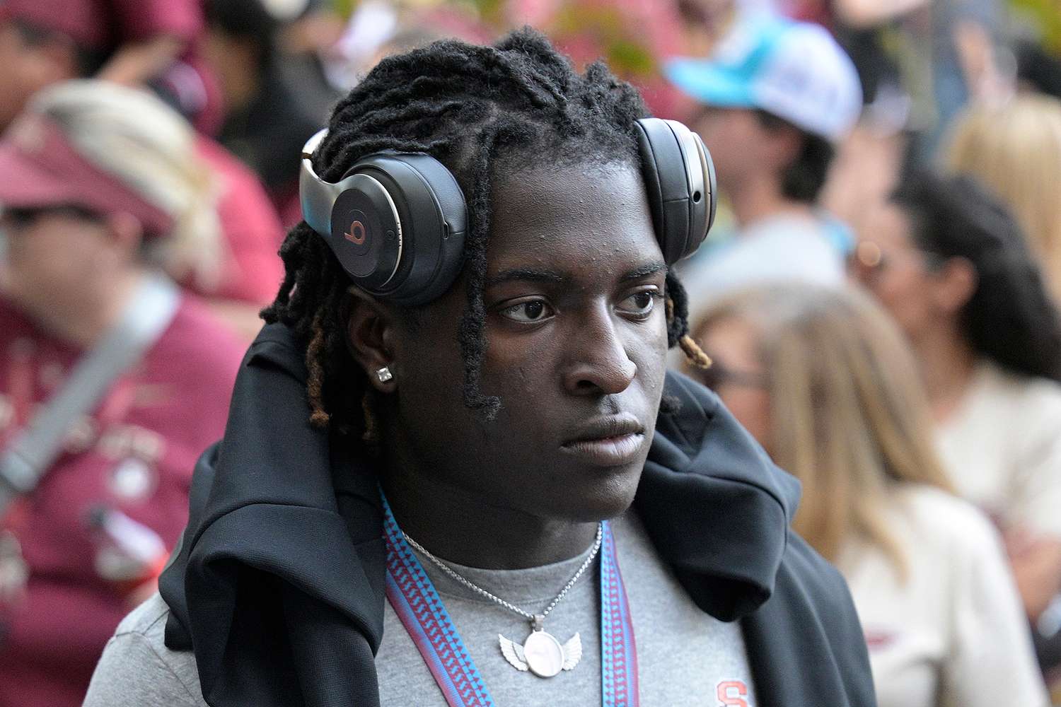 Picture of Pritchard during pre-game walk, reinforcing his presence as a valued member of the Seminoles