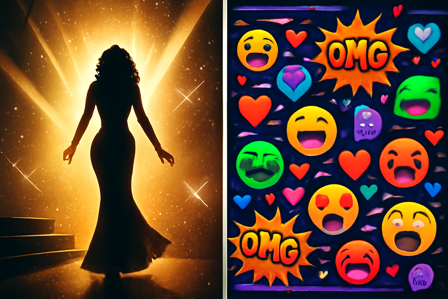 Symbolizes the shock of an A-list surprise guest without showing Kim Kardashian