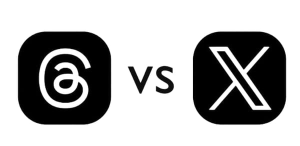 Logos of Threads and X side by side, symbolizing the rivalry between Meta and Elon Musk’s platforms in 2025.