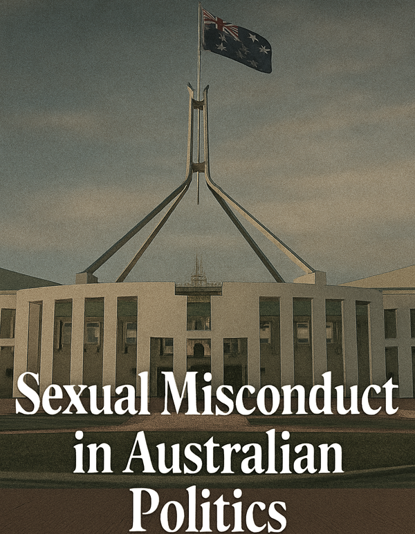 Image of the Australian Parliament House under a twilight sky with the national flag flying above.