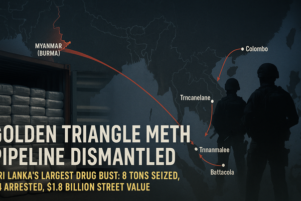 Sri Lanka’s ‘Golden Triangle’ Drug Smuggling Ring Busted: Tons of Meth Seized in Landmark Raids