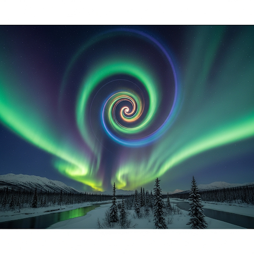 Mysterious Green Spiral in the Night Sky Over Alaska : UFO or Rocket Test?