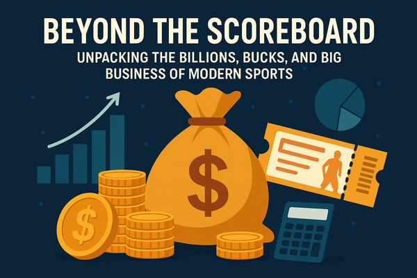 Illustration representing the business side of modern sports.