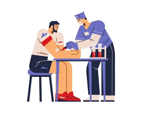 A vector illustration depicting an athlete undergoing a lab test.